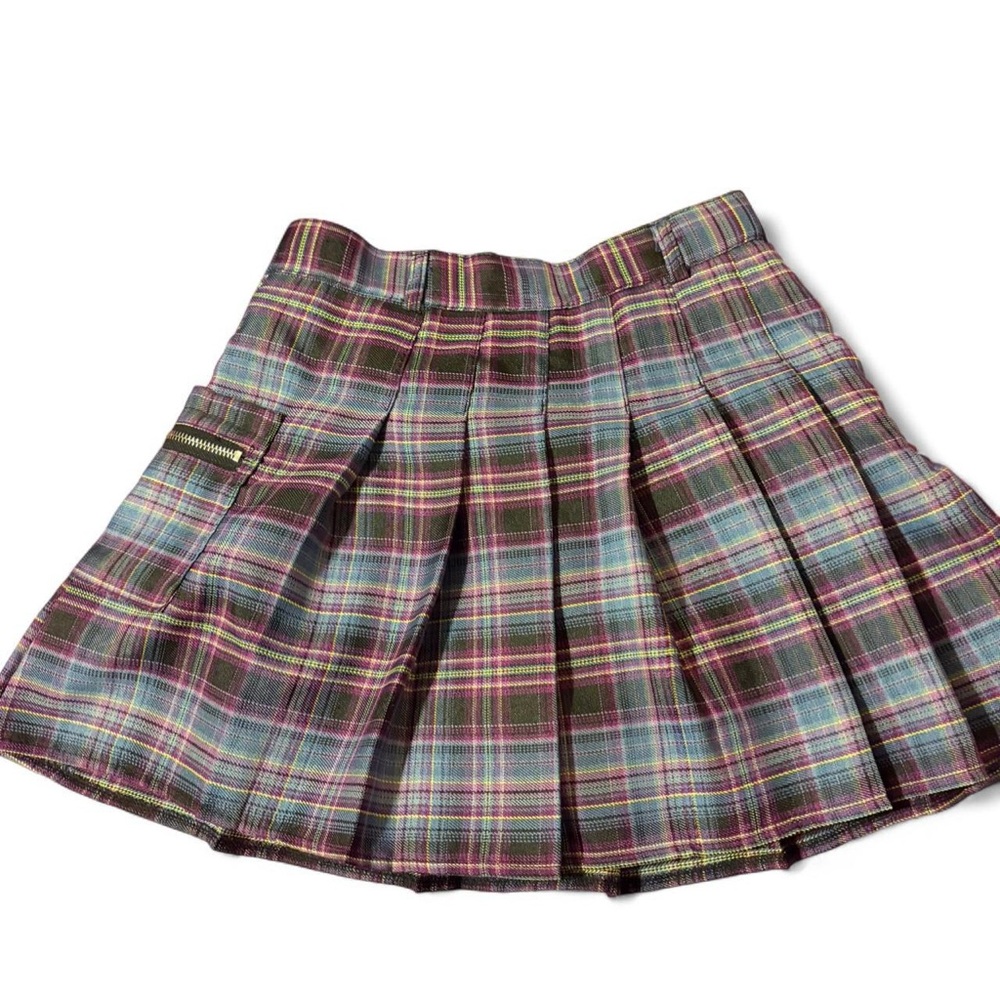 Cider Multicolor Plaid Mini Skirt